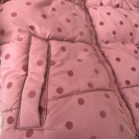 Boden convertible pink polka dot sherpa coat & vest sz 5-6 - Picture 9 of 11